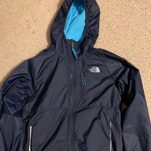 Kids North Face fleece lined windbreaker jacket